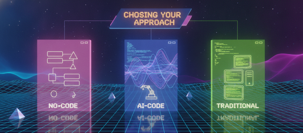 No-Code vs AI-Code vs Traditional Code: Choosing the Right Approach for Your Next Project