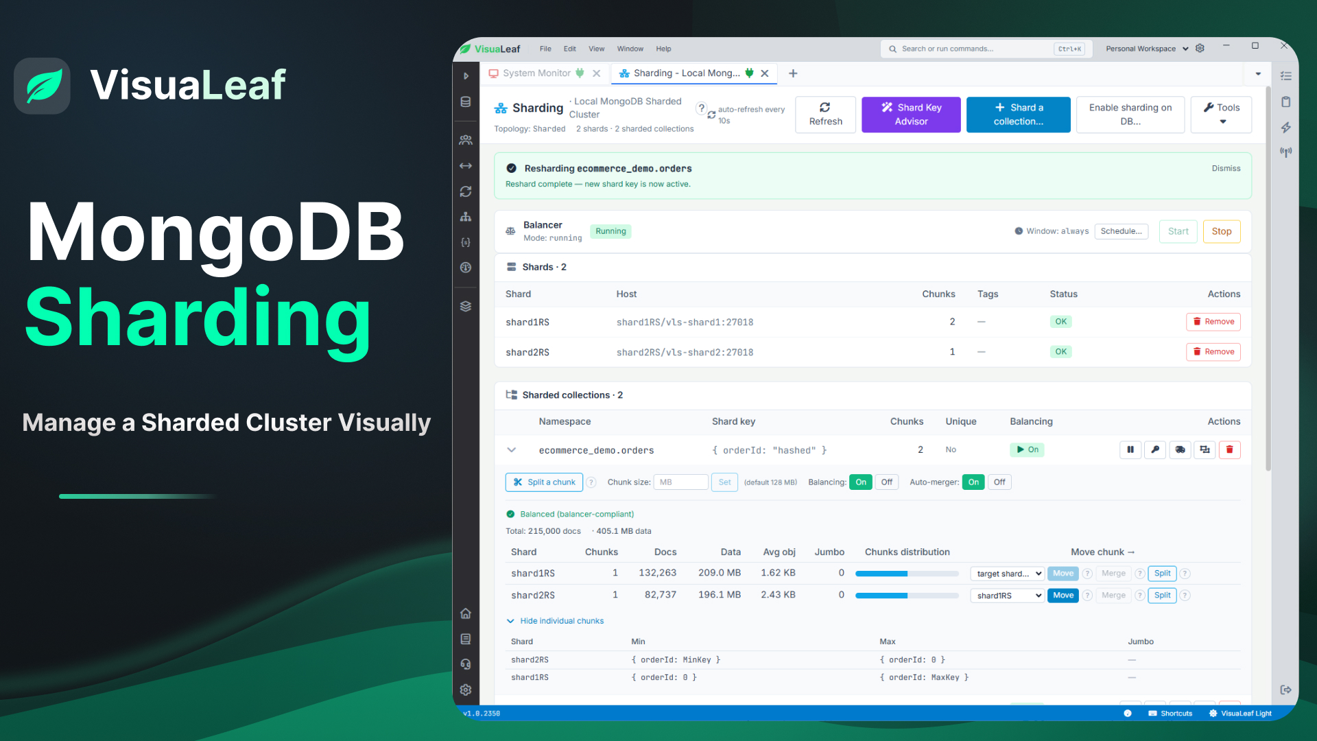 MongoDB Sharding: Manage a Sharded Cluster Visually