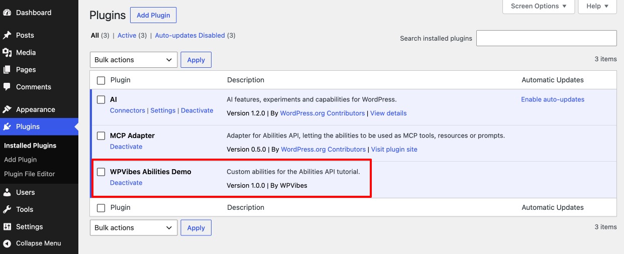 Activate the Created Custom Plugin in WordPress