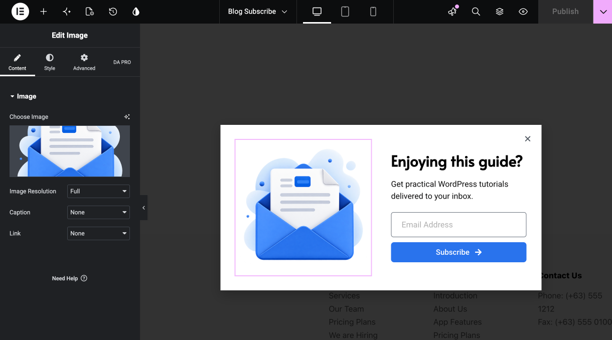 Create and Design Popup in Elementor