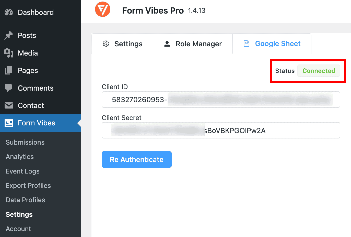 Connect Form Vibes to Google Sheets