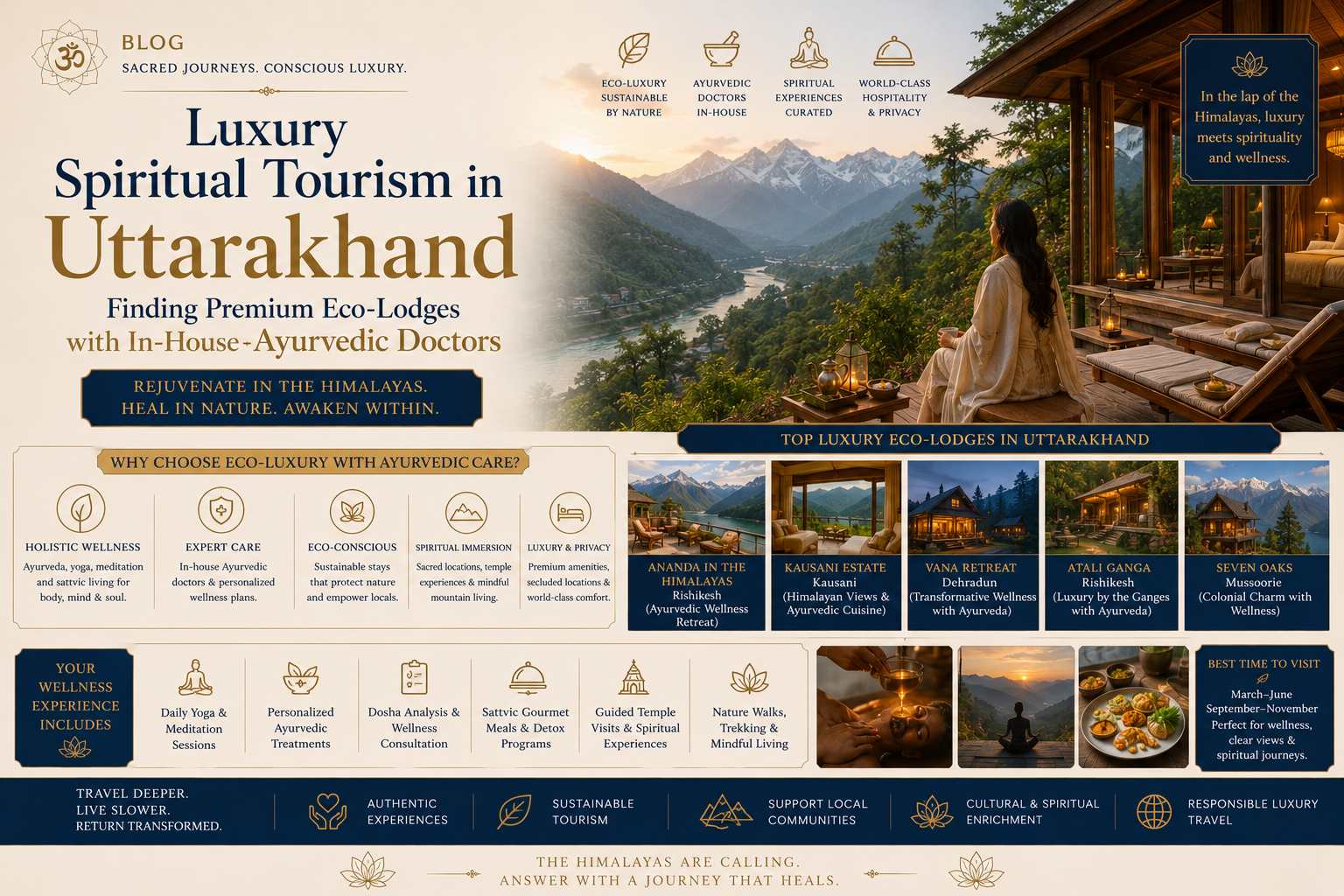 Luxury spiritual tourism in Uttarakhand: Finding premium eco-lodges with in-house Ayurvedic doctors.