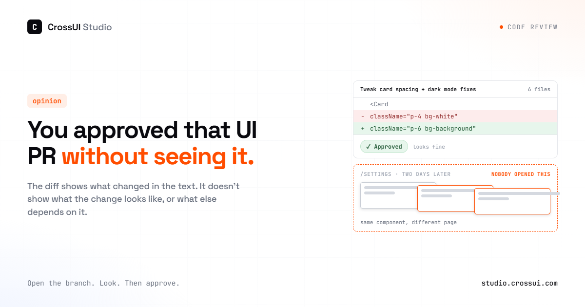 You approved that UI PR without seeing it