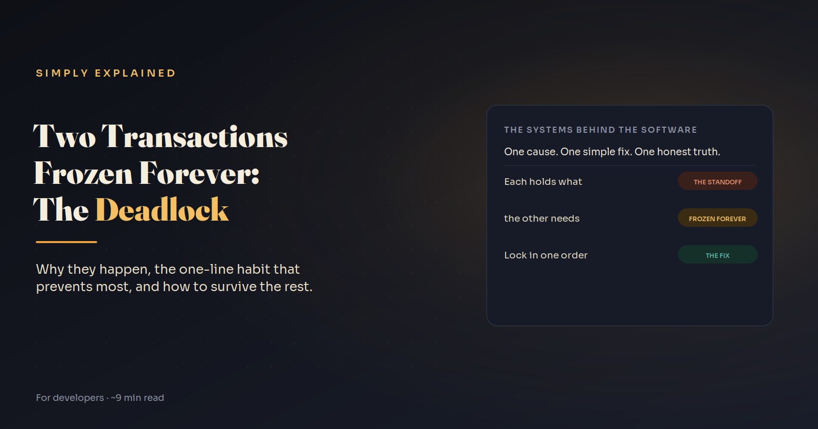 Two Transactions, Frozen Forever: The Deadlock Explained