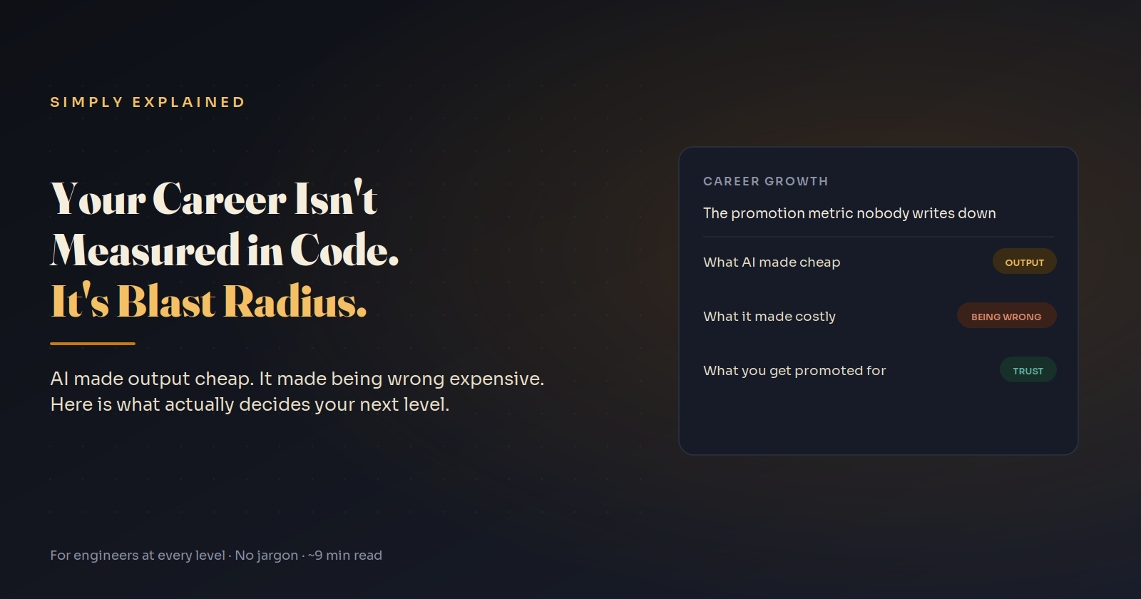 Your Career Isn't Measured in Code. It's Measured in Blast Radius.