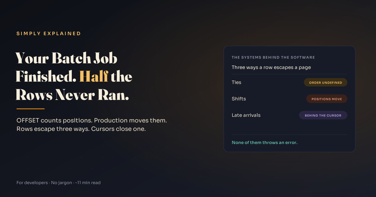 Offset vs Cursor Pagination: The 3 Ways Rows Still Go Missing