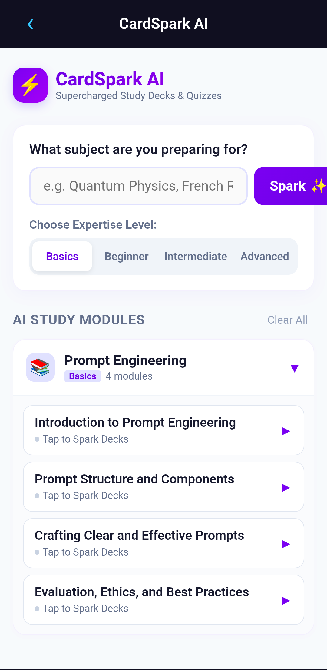 AI Learning Cards Generator