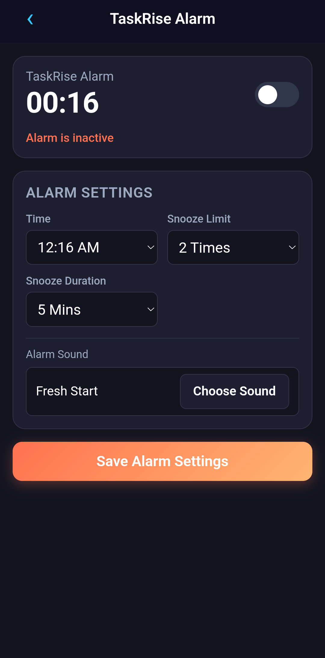 Simple Alarm App