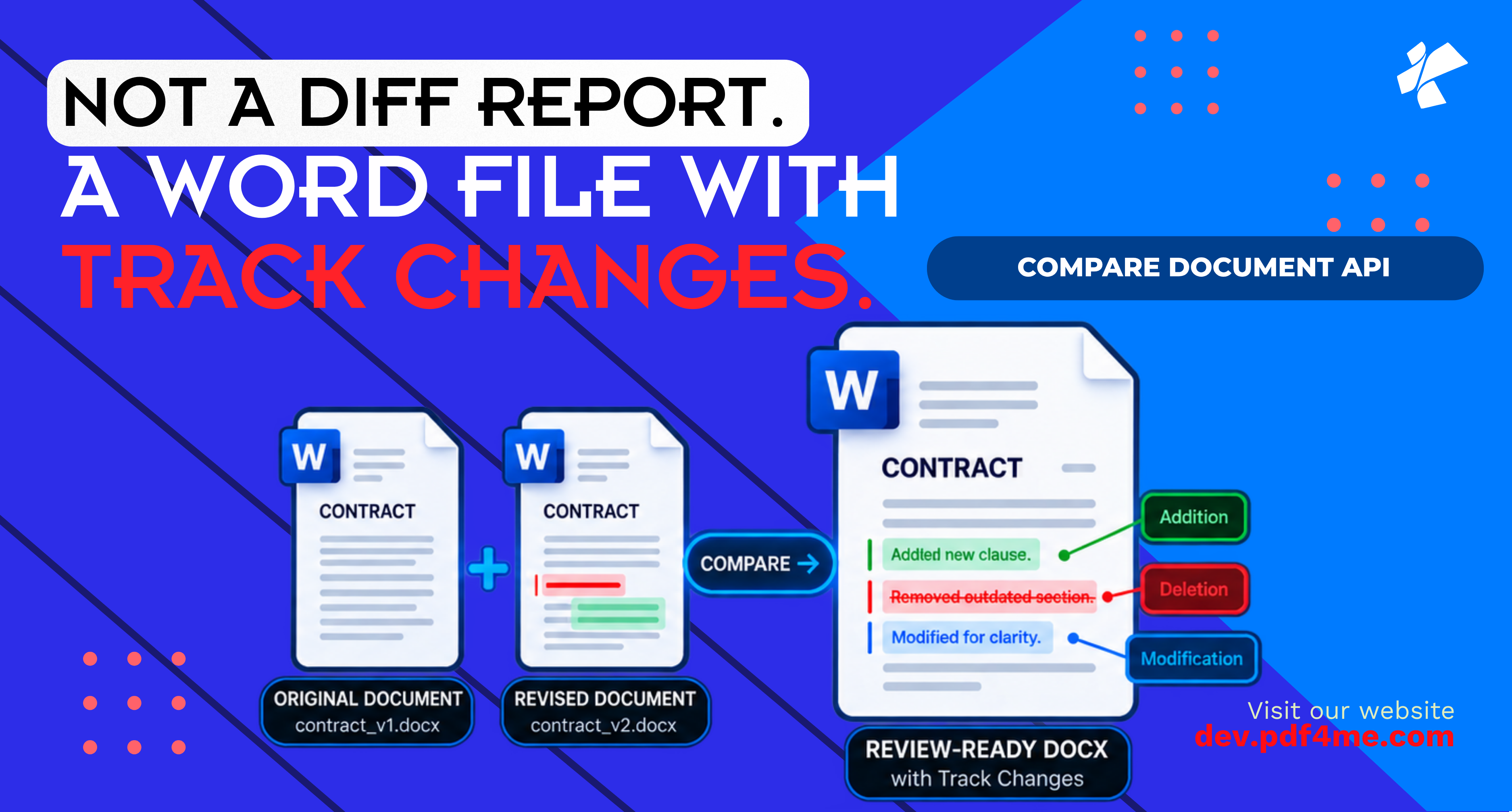 PDF4me's Compare Documents Endpoint Doesn't Hand You a Diff, It Hands You a Whole Word File