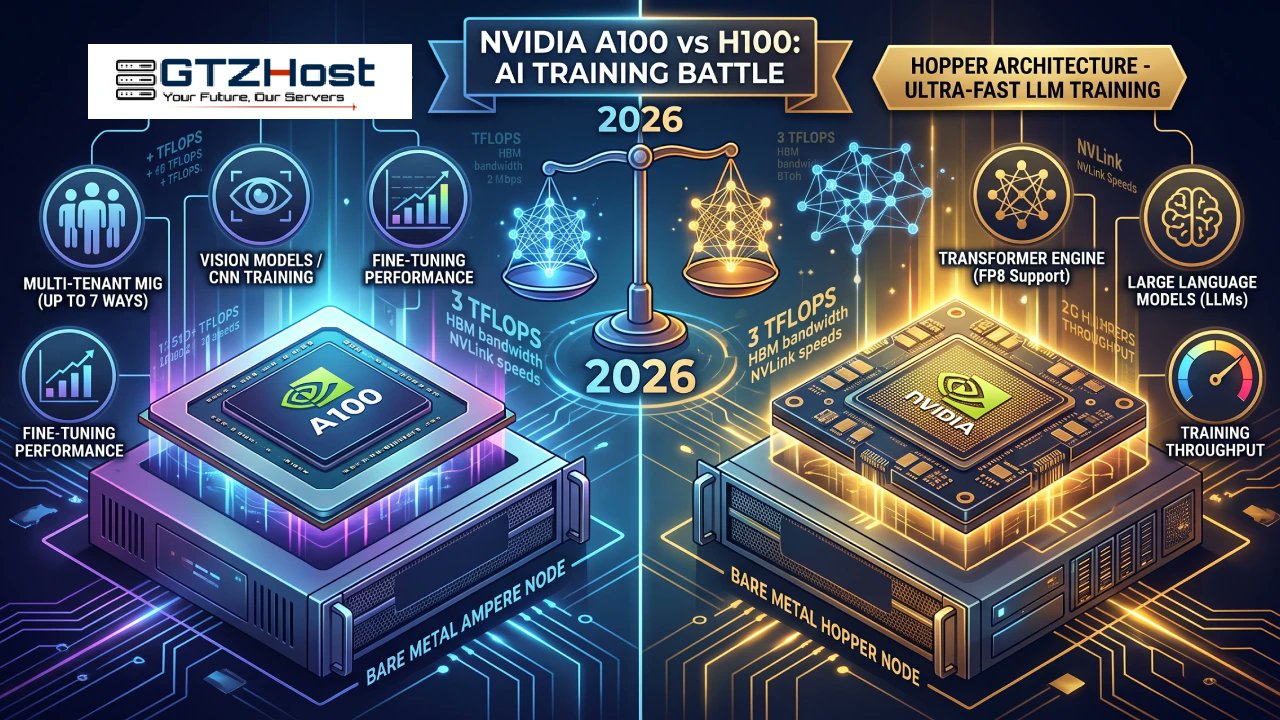 NVIDIA H100 vs A100 for LLM Training