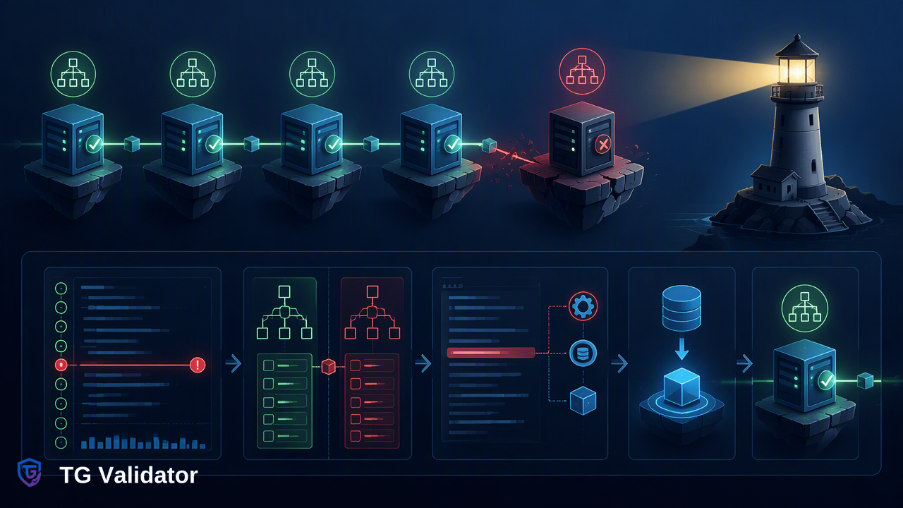 Recovering from State Root Mismatches in Distributed Validation Nodes