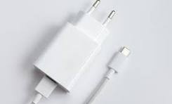 iPhone charging with a Lightning cable at an angle