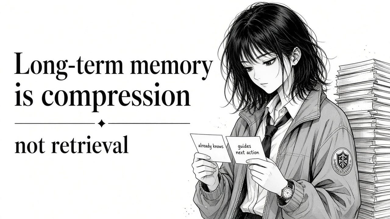 Long-term memory is compression, not retrieval