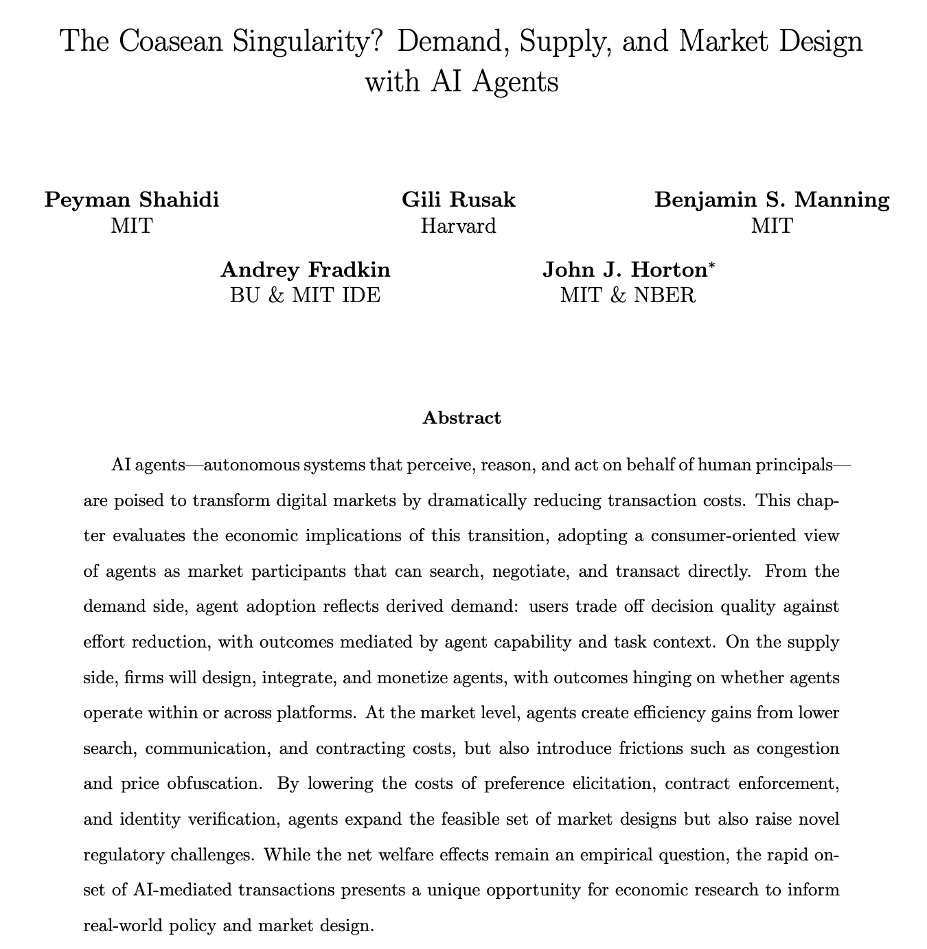 What Happens When AI Agents Run the Market? A Simple Take on the 'Coasean Singularity'