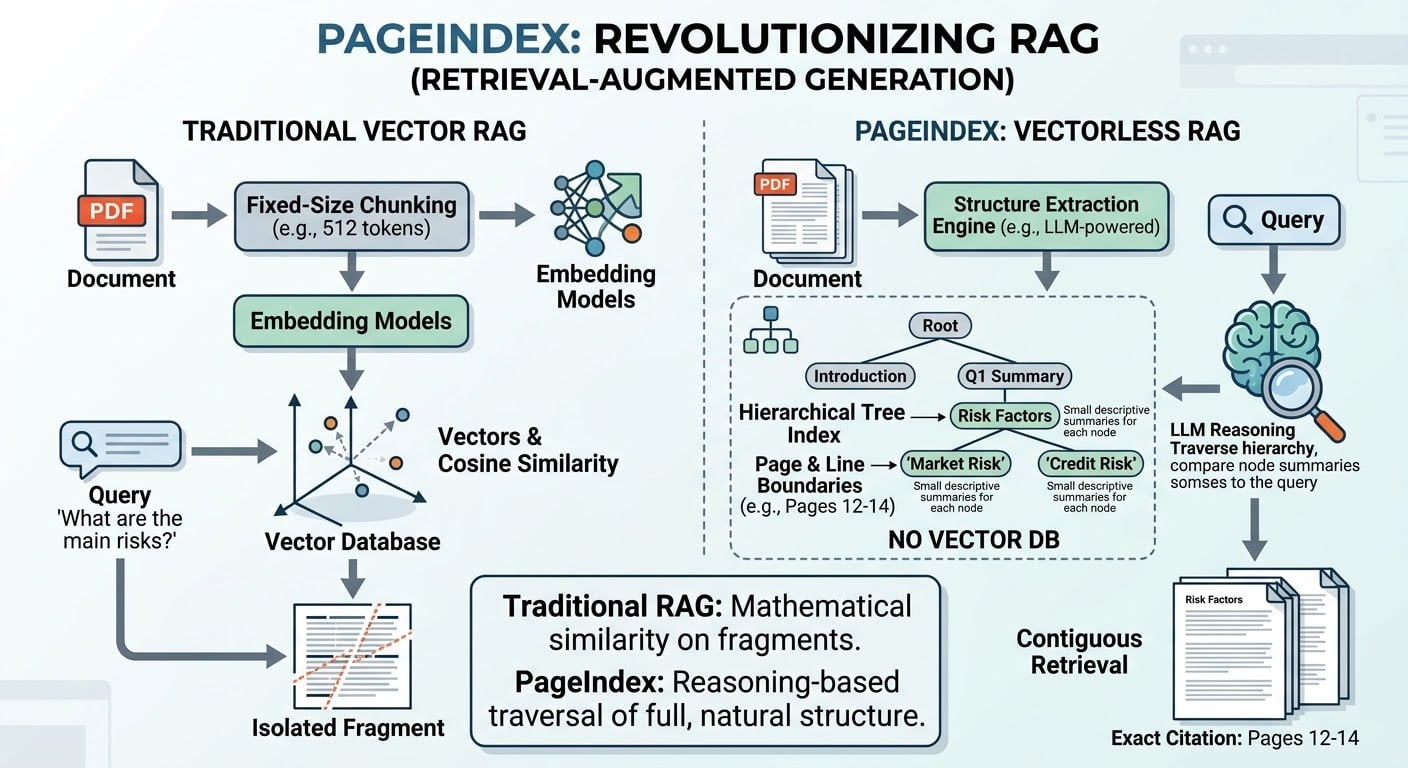 Traditional Vector RAG vs. PageIndex: What's the Difference?