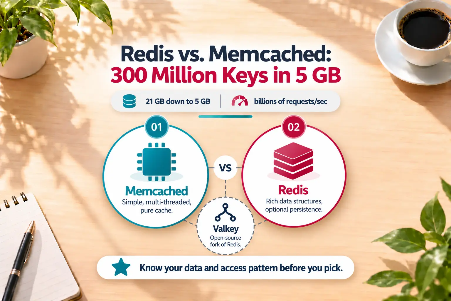 Redis vs. Memcached: 300 Million Keys in 5 GB, Billions of Requests a Second