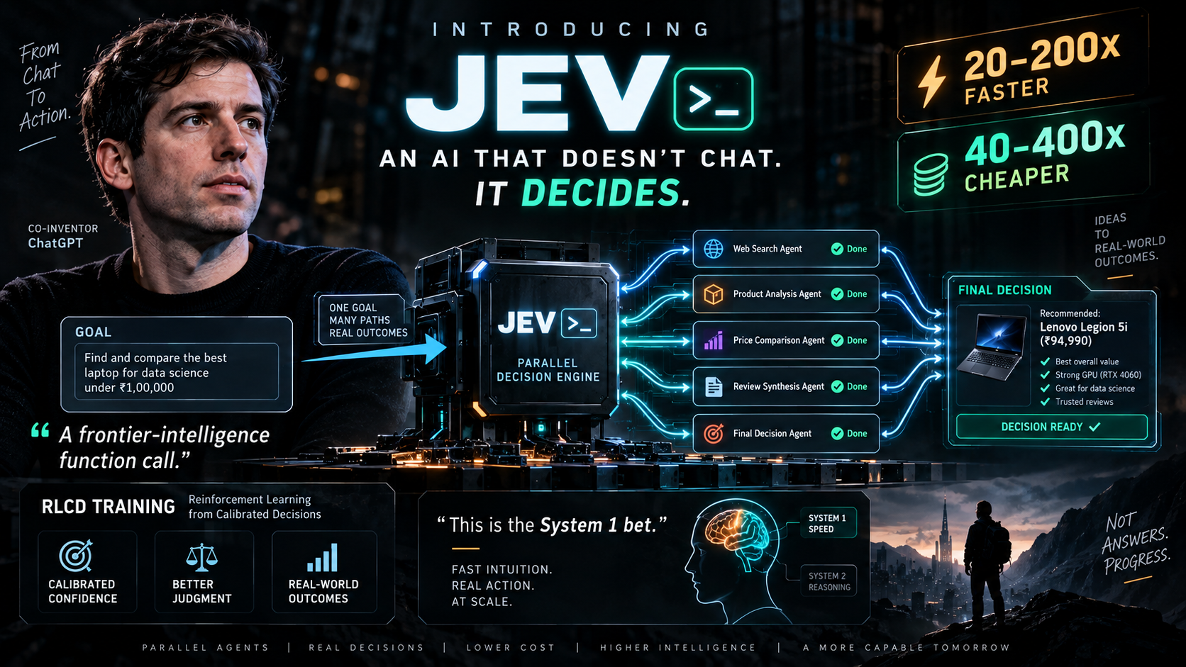ChatGPT Co-Inventor Launches JEV — An AI That Doesn't Chat, It Decides"