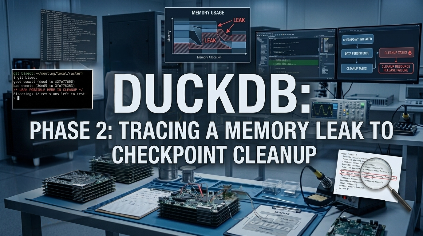 DuckDB PR2 — Phase 2: Tracing a Memory Leak to Checkpoint Cleanup
