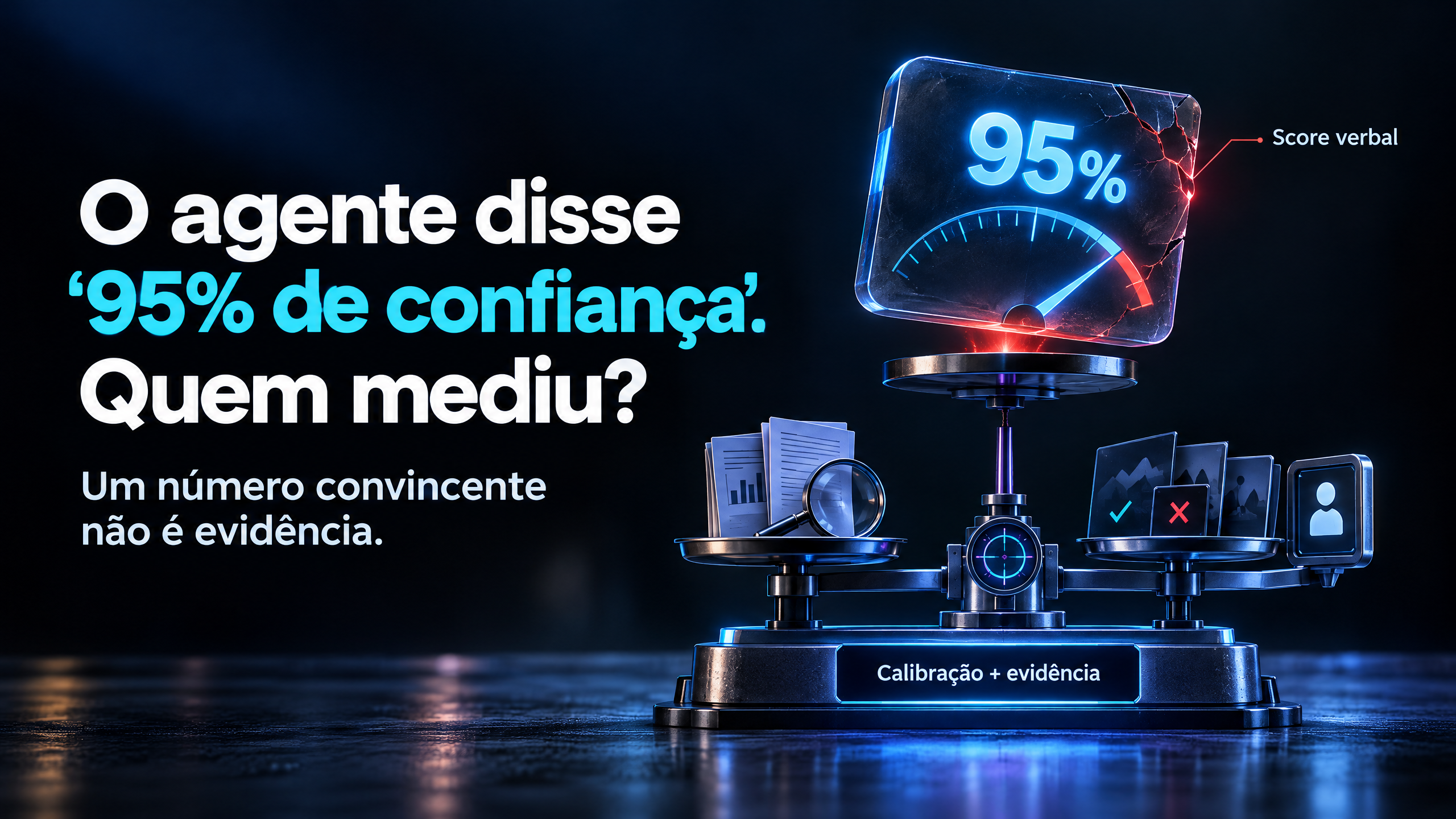 O agente disse "95% de confiança". Quem mediu?