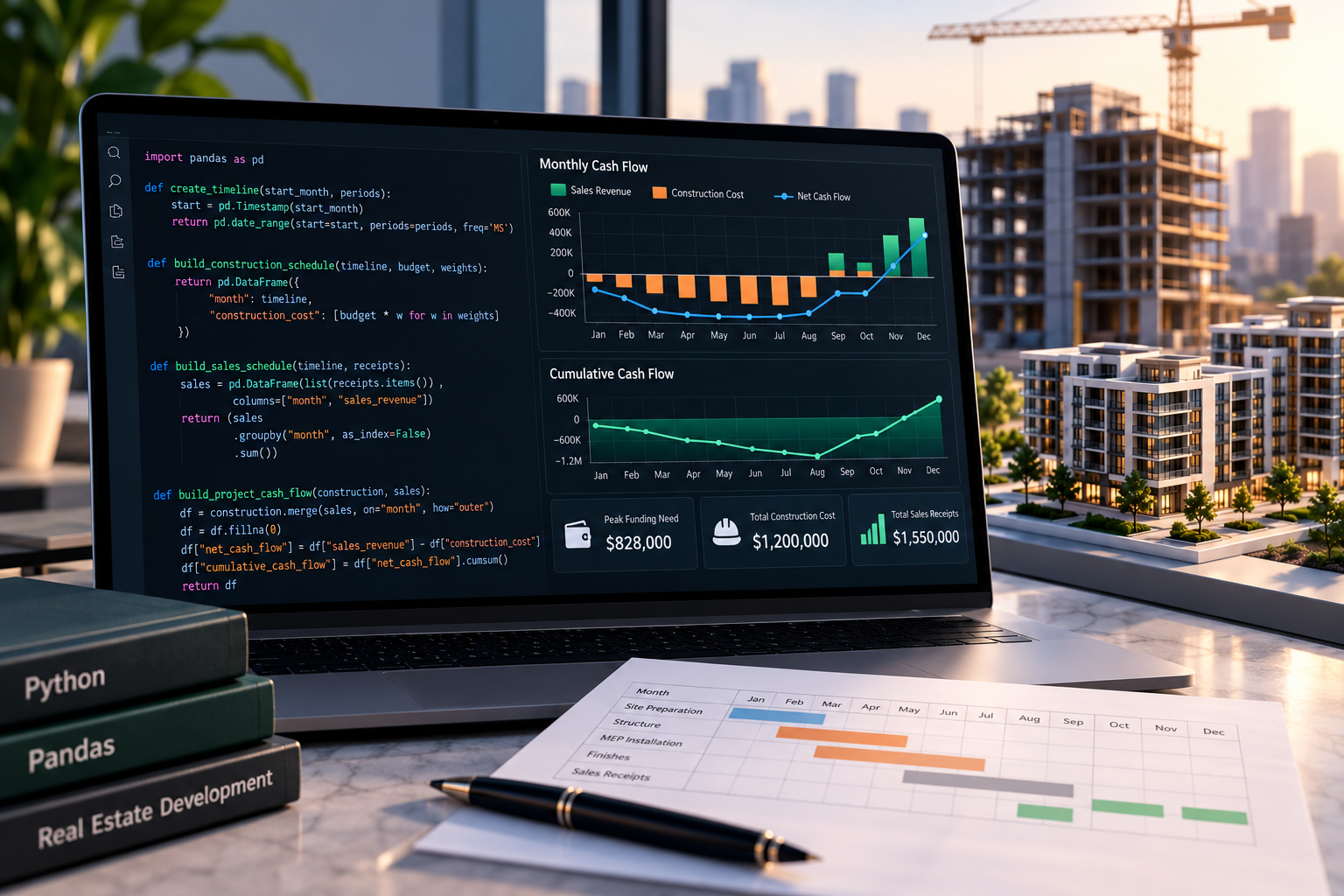 Building a Real Estate Development Cash Flow Engine With Python and Pandas