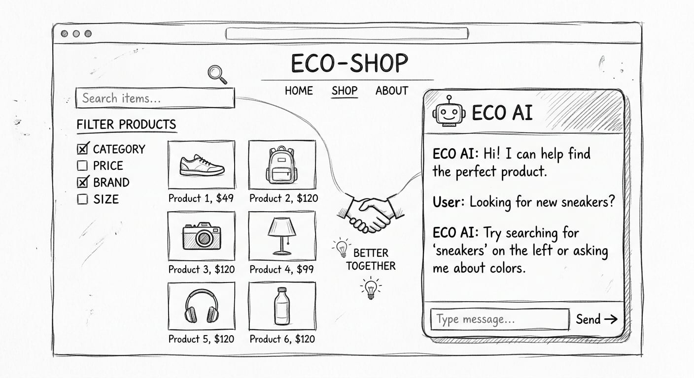 How to add a chatbot without replacing site search
