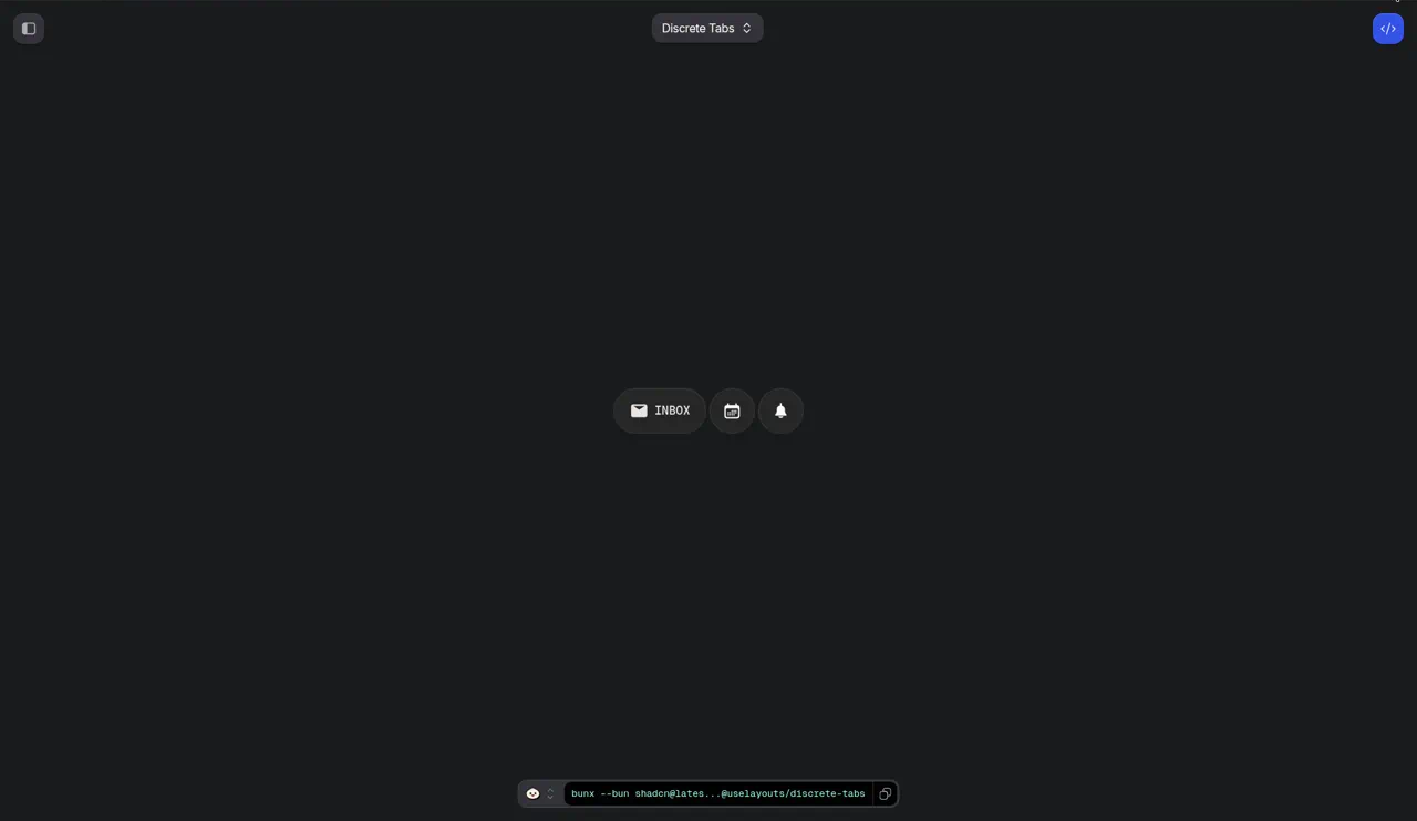 useLayouts discrete tabs