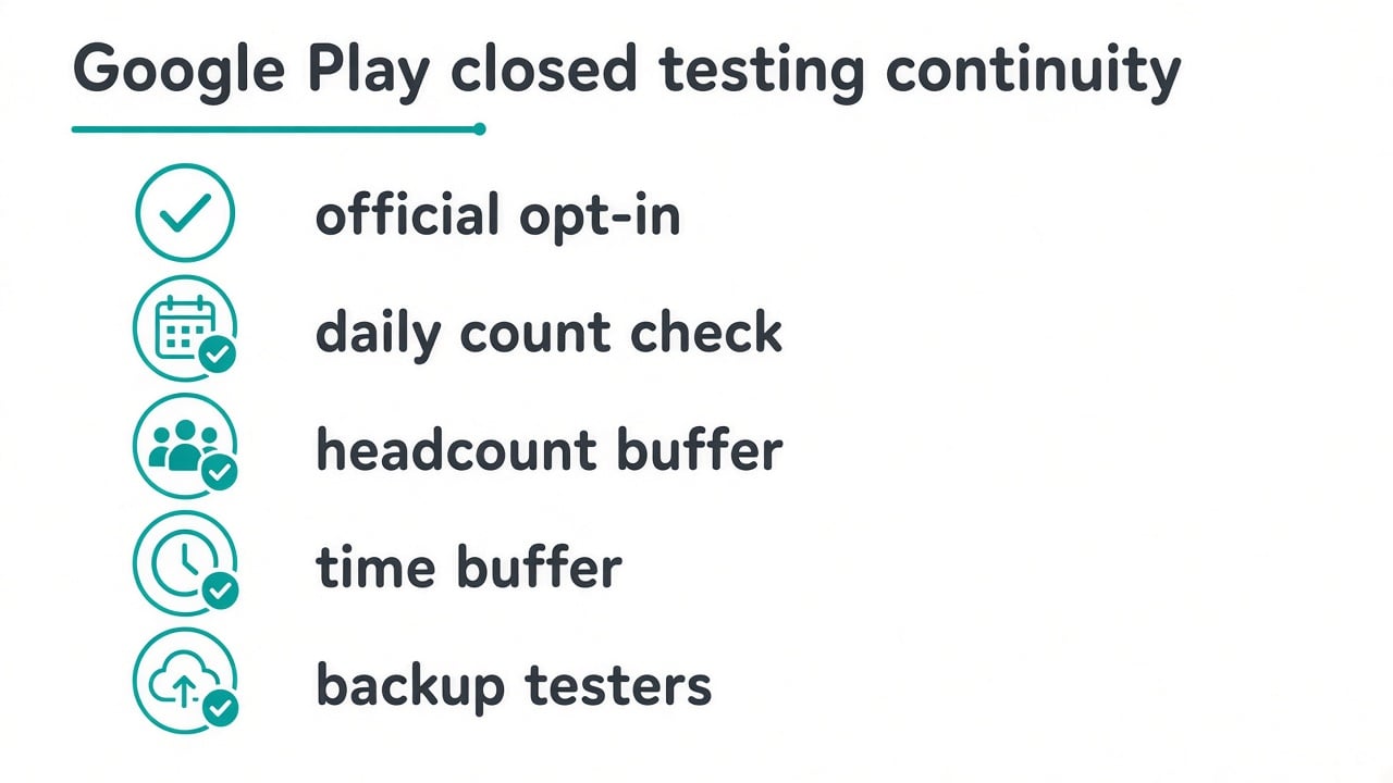 Google Play closed testing checklist to avoid a streak reset