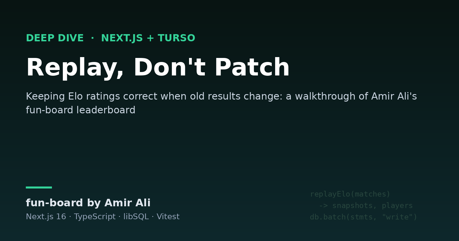 Replay, Don't Patch: Keeping Elo Ratings Correct When Old Results Change