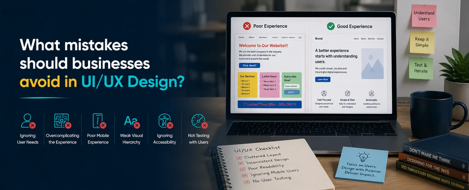 UI UX Design Process Explained for Businesses: What mistakes should businesses avoid in UI/UX Design