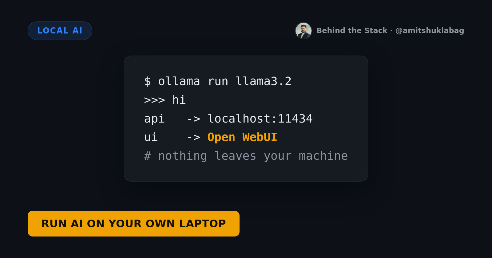 Run AI locally on your laptop with Ollama, plus a ChatGPT style UI