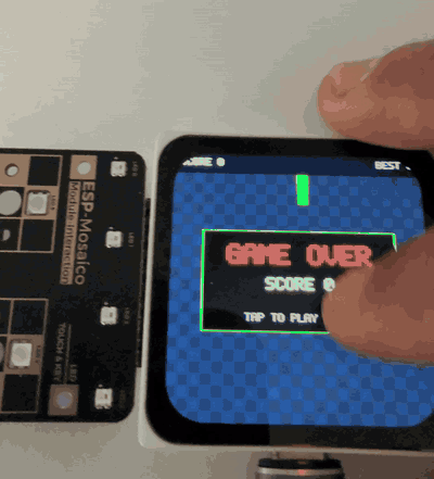 Snake running on the ESP-Mosaico