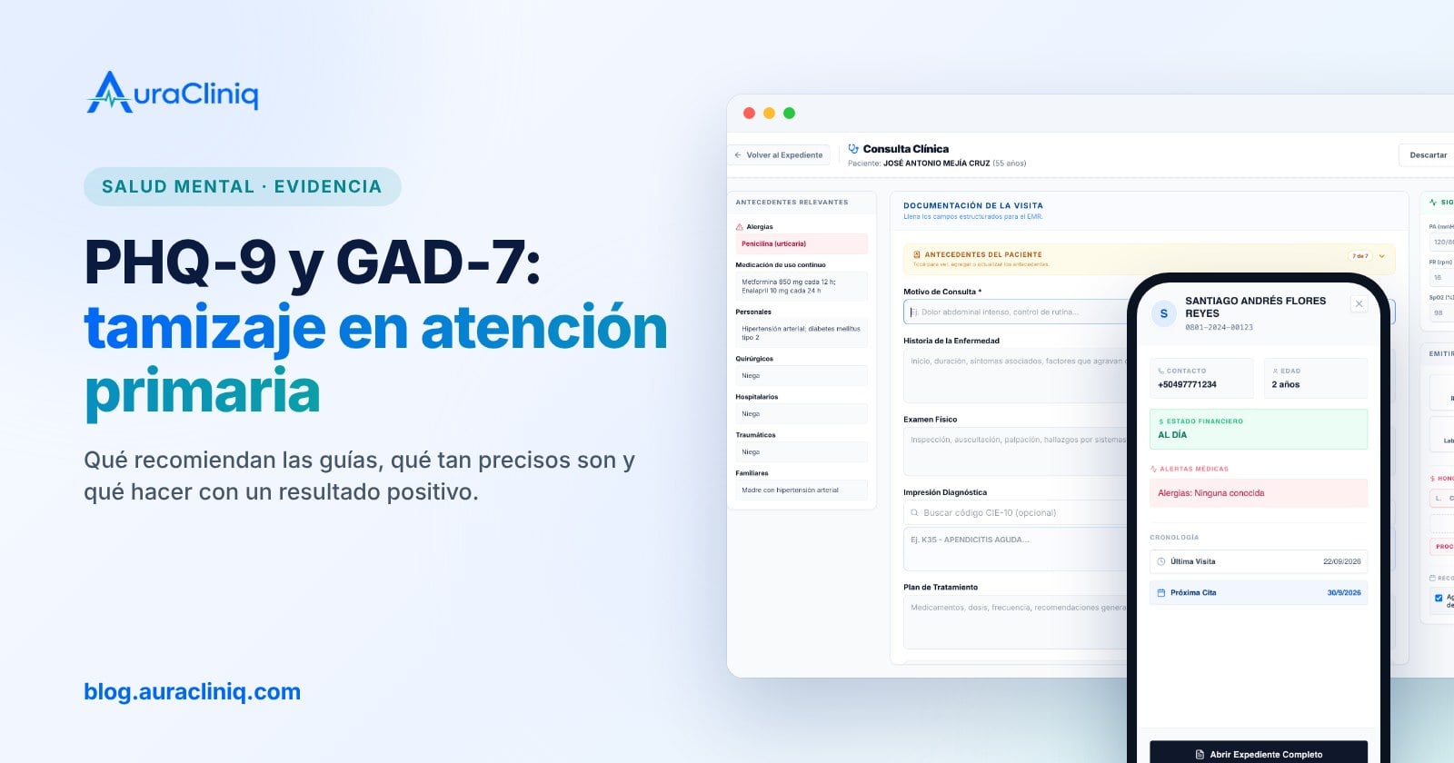 Tamizaje de depresión y ansiedad en atención primaria: PHQ-9 y GAD-7