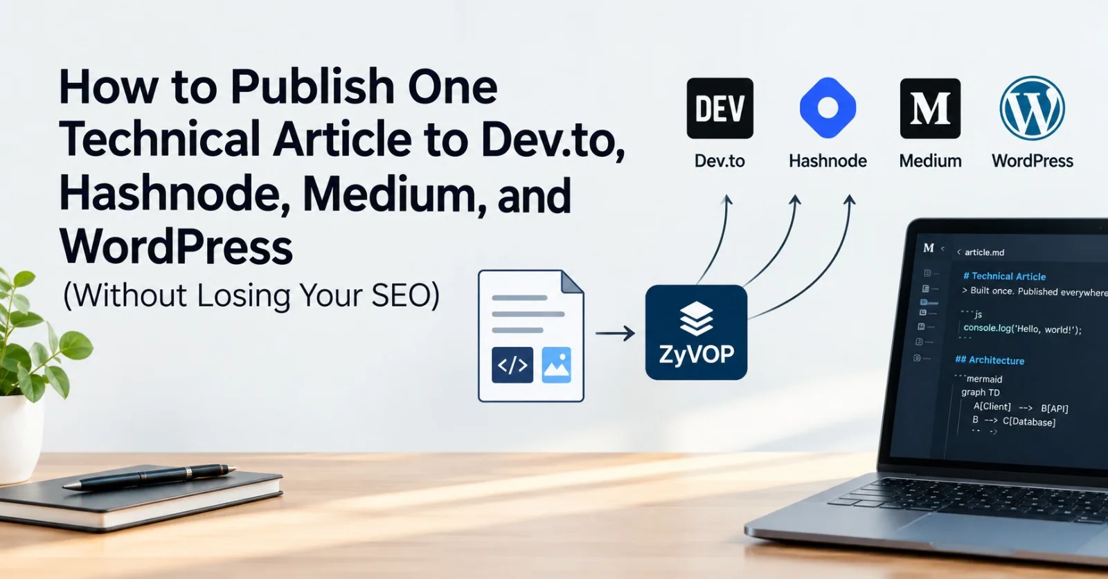 How to Publish One Technical Article to Dev.to, Hashnode, Medium, and WordPress (Without Losing Your SEO)