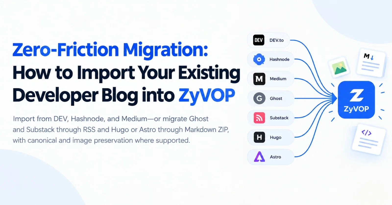 Zero-Friction Migration: How to Import Your Existing Developer Blog into ZyVOP