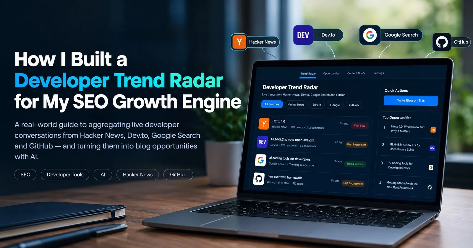 How I Built a Real-Time Developer Trend Radar Into My SEO Growth Engine