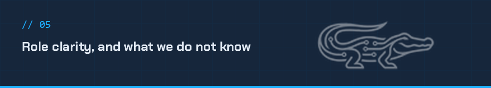 Role clarity, and what we do not know