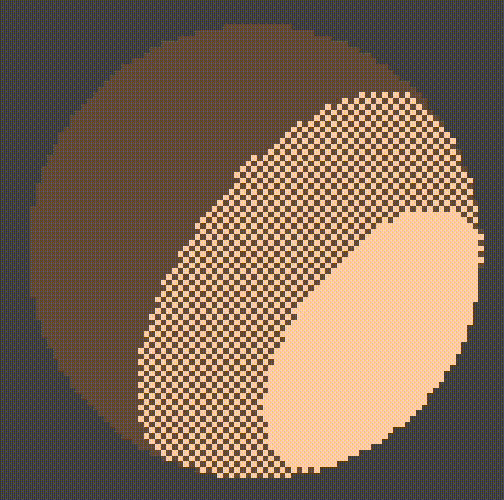 Dithered toon shading on a sphere in Godot