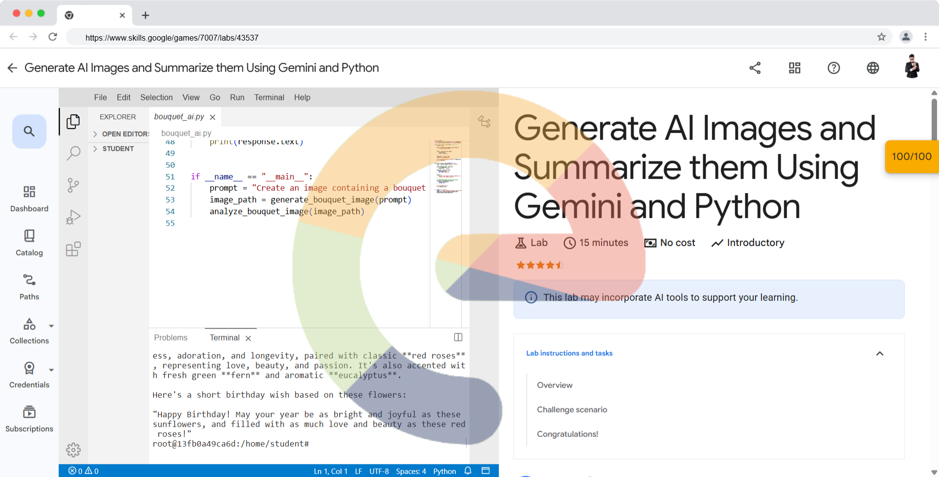 Generate AI Images and Summarize them Using Gemini and Pytho