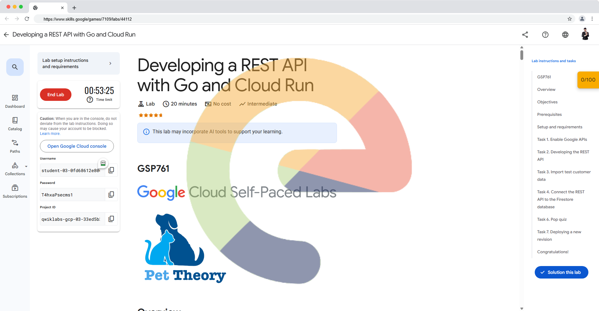 Developing a REST API with Go and Cloud Run - GSP761
