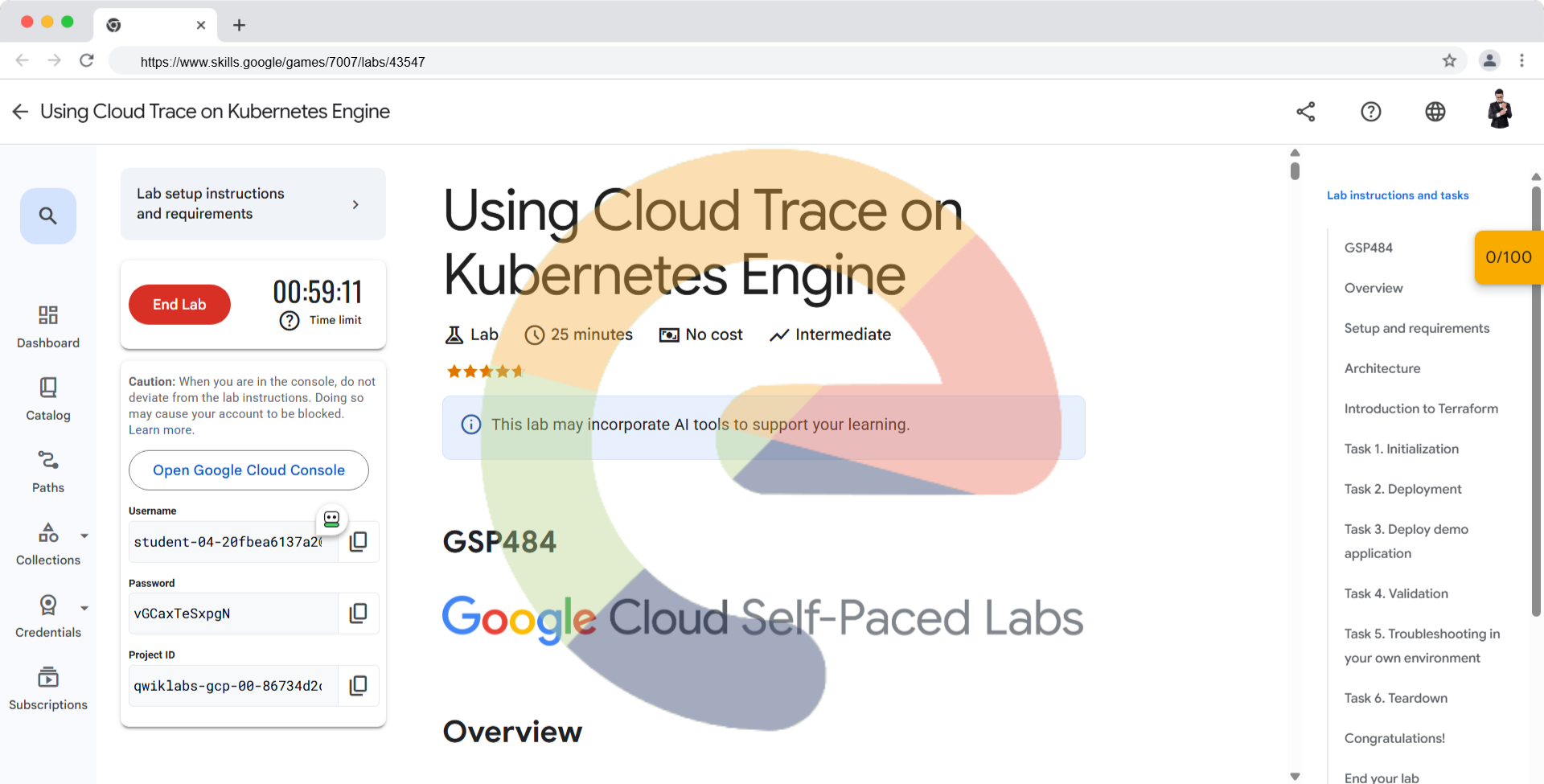 Using Cloud Trace on Kubernetes Engine - GSP484