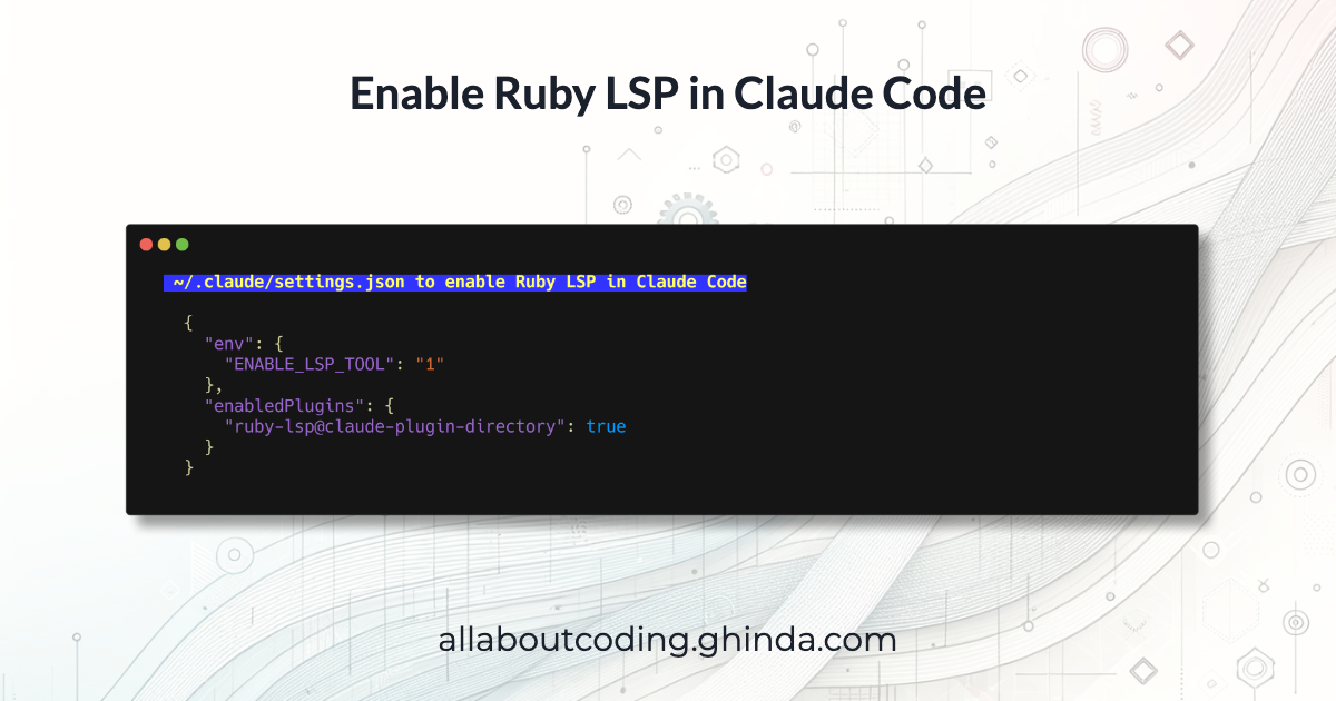 Enable Ruby LSP in Claude Code — Quick Setup Guide