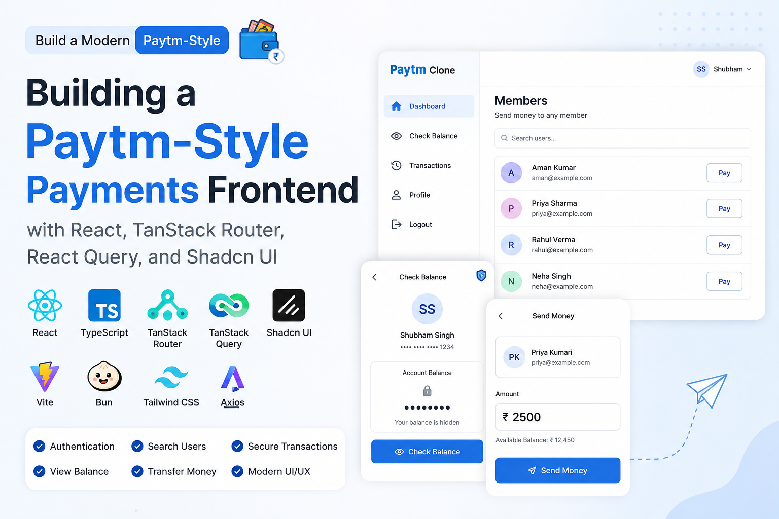 uilding a Paytm-Style Payments Frontend in React