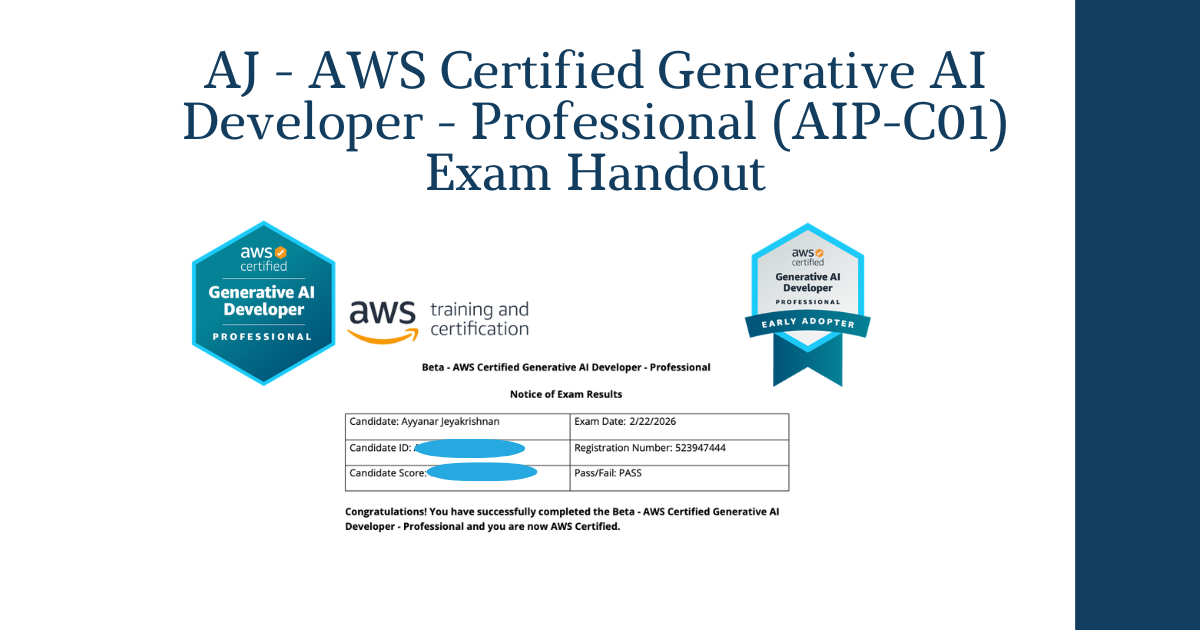 AJ - AWS Certified Generative AI Developer - Professional (AIP-C01 ...