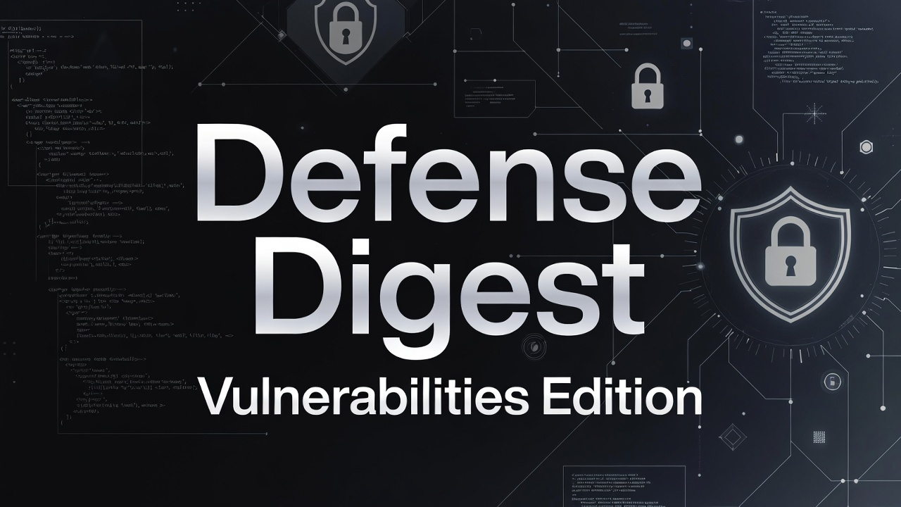Defense Digest: Vulnerabilities Edition