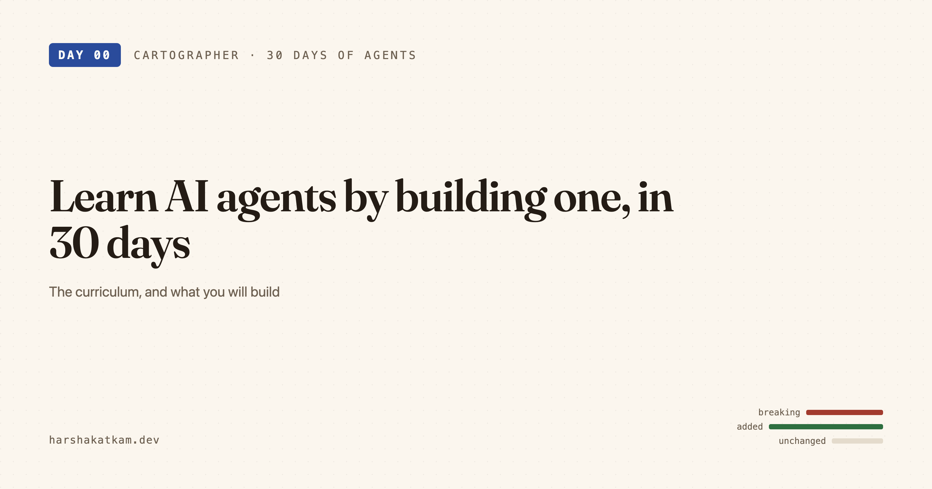 Cartographer: learn AI agents by building one, in 30 days